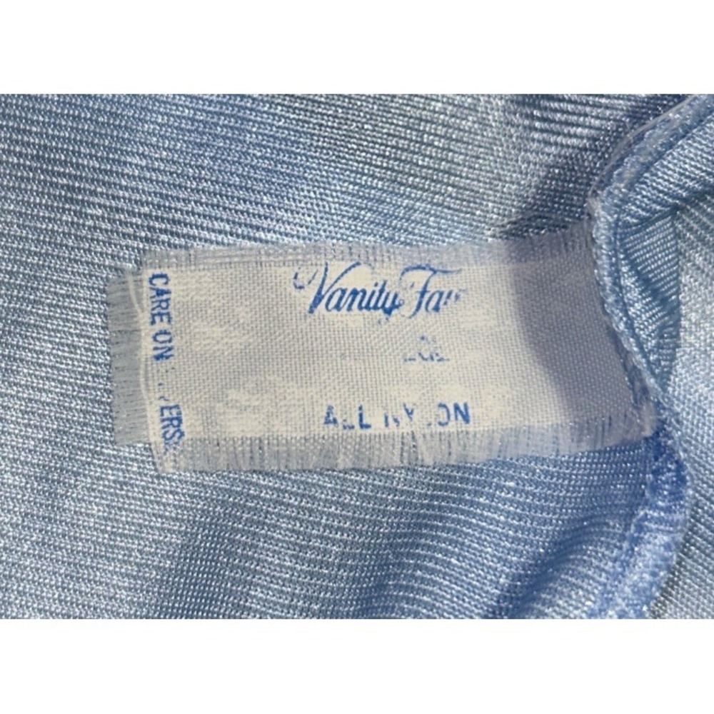 Vtg. Vanity Fair Long Nightgown Women's Size Large Blue with Lace Embellishment - Picture 6 of 8